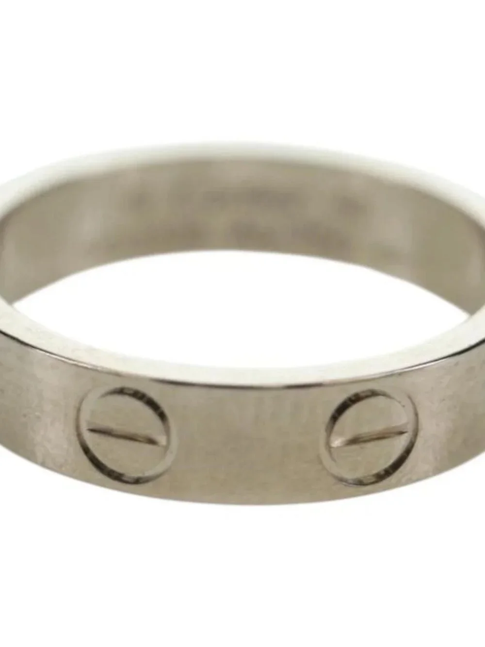 CARTIER Love Ring Ring 750 White Gold Auth am11120SM
